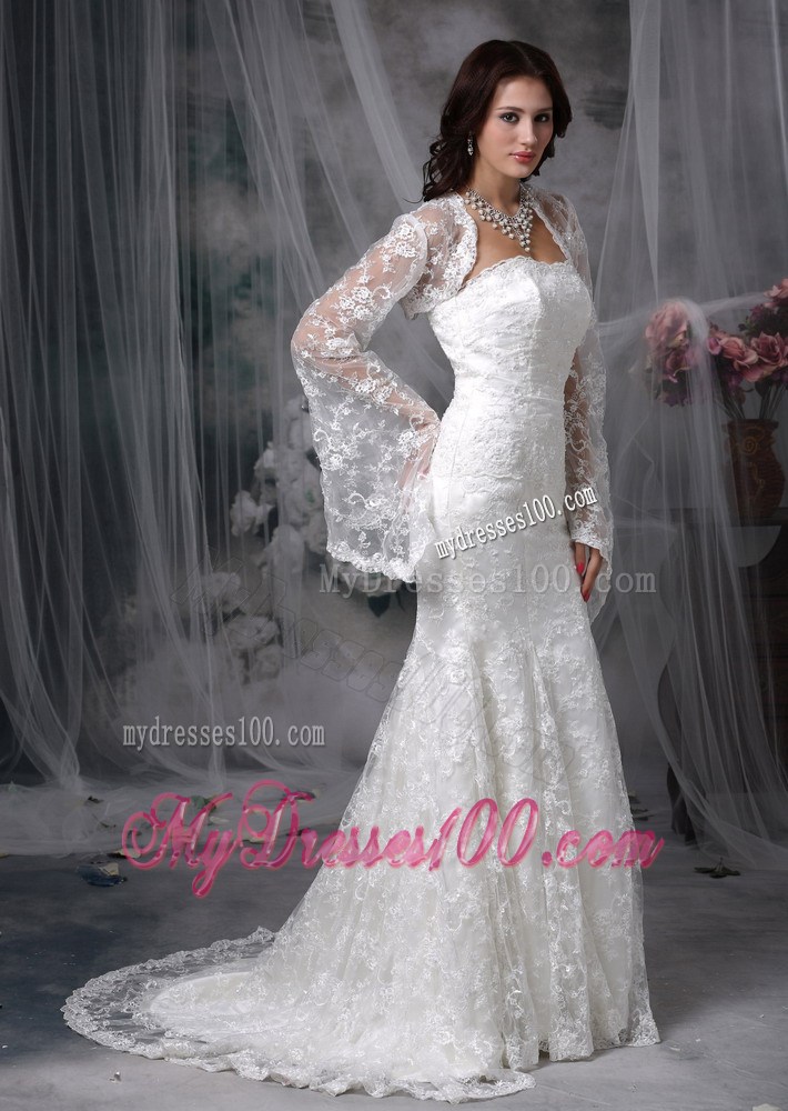 Lace Mermaid Court Train Clasp Handle Dresses for the Bride 2013